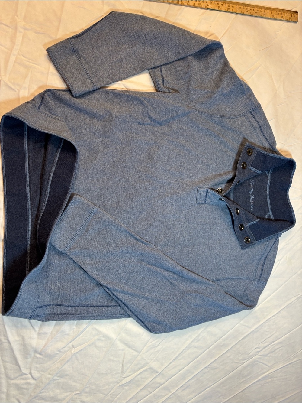 Tommy Bahama Flip Coast Collection Heather Blue Snap-Neck Pullover GOLF, Sailing